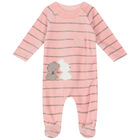Baby Girls Pink Velour Babygrows (2 Pack), 1, hi-res
